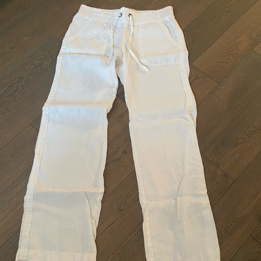 Athleta White Linen Pants